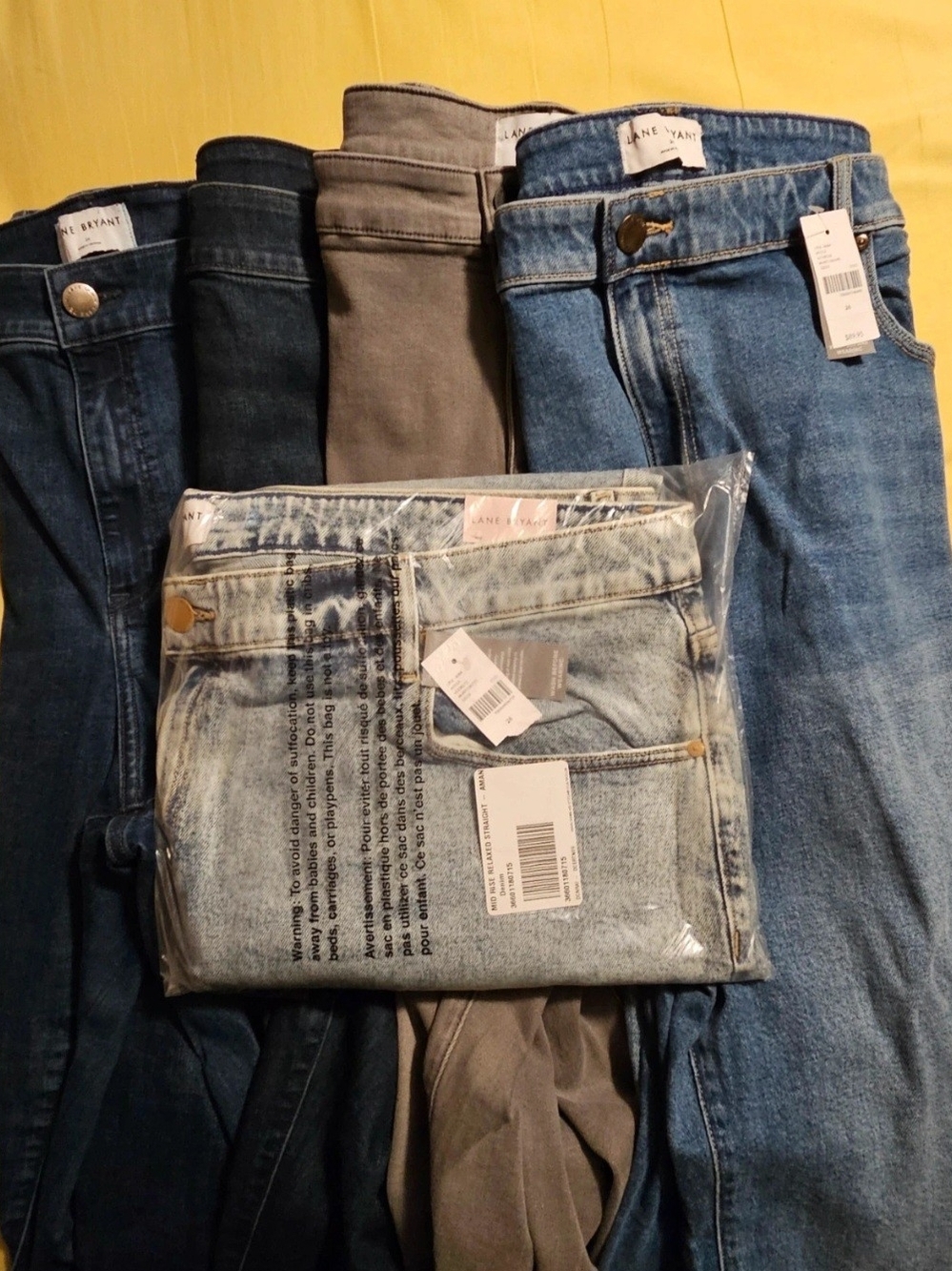 Lane Bryant Women’s Mixed Denim Jeans Bundle - Blue, Light Blue, Gray